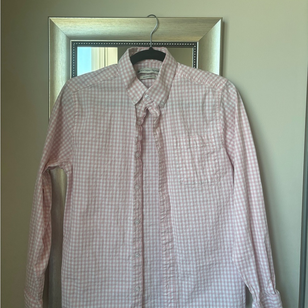 Southern Proper Pink Gingham Shirt men’s S